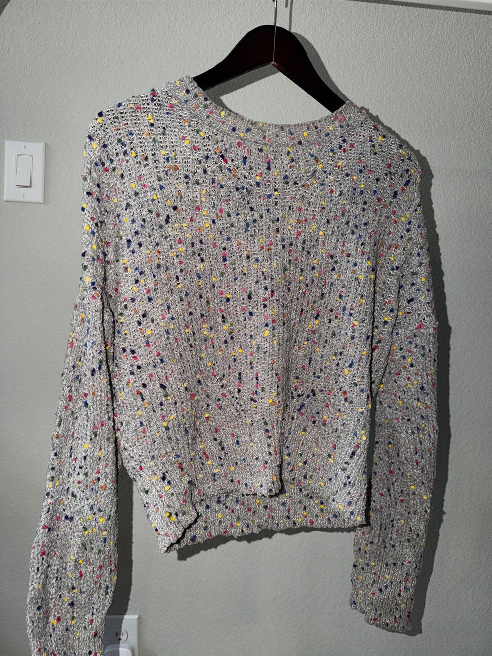 Gray rainbow polka dot/ Speckled sweater